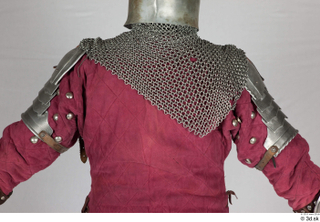  Photos Medieval Knight in mail armor 7 Historical Medieval Soldier red gambeson upper body 0015.jpg